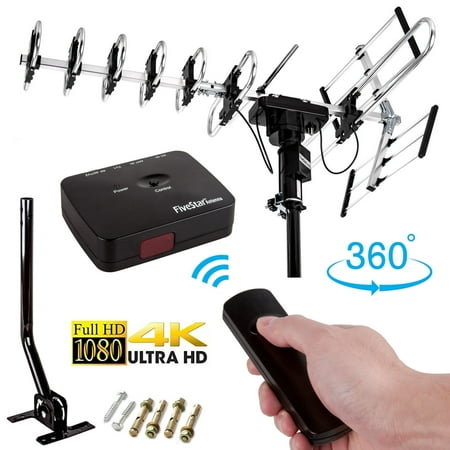 Five Star Outdoor TV Antenna Support 2 TVs  4K 1080p HDTV 300 Miles  High Gain 37dB