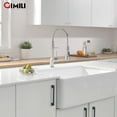 thumbnail image 3 of gIMILI Robinet de Cuisine avec Pulvérisateur Moderne Poignée Unique Pulvérisateur Rétractable Nickel Brossé Robinet de Cuisine Rétractable avec Lumière LED, 3 of 8