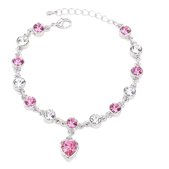 MOQIN Love Heart Bracelets for Women, Birthstone Bracelets for Women Girl, Mother's Day Gift Birthday Anniversary Jewelry Gifts for Women Her Wife Mom