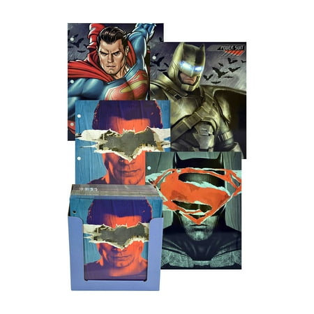 Novelty Character School Supplies DC Comics Batman V Superman Paper Portfolio Folders, Colors May Vary (2pc