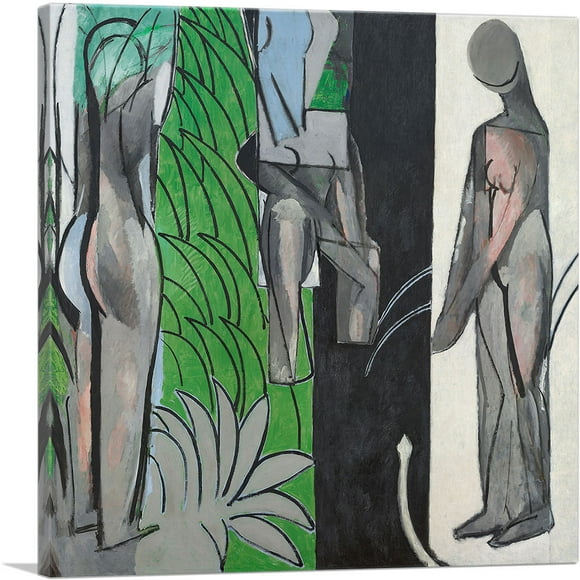 ARTCANVAS Bathers by a River 1909 Canvas Art Print by Henri Matisse - Size: 12" x 12" (1.50" Deep)