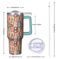 thumbnail image 2 of Multicolor Christmas Icon Pattern Tumbler with Handle and Lid,40oz Double Wall Vacuum Insulated Tumbler,Cups Gift for Women and Men, 2 of 7
