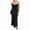 Black, variant on Fortune Women Backless Long Dress Solid Color Cowl Neck Spaghetti Strap Slim Evening Party Dress