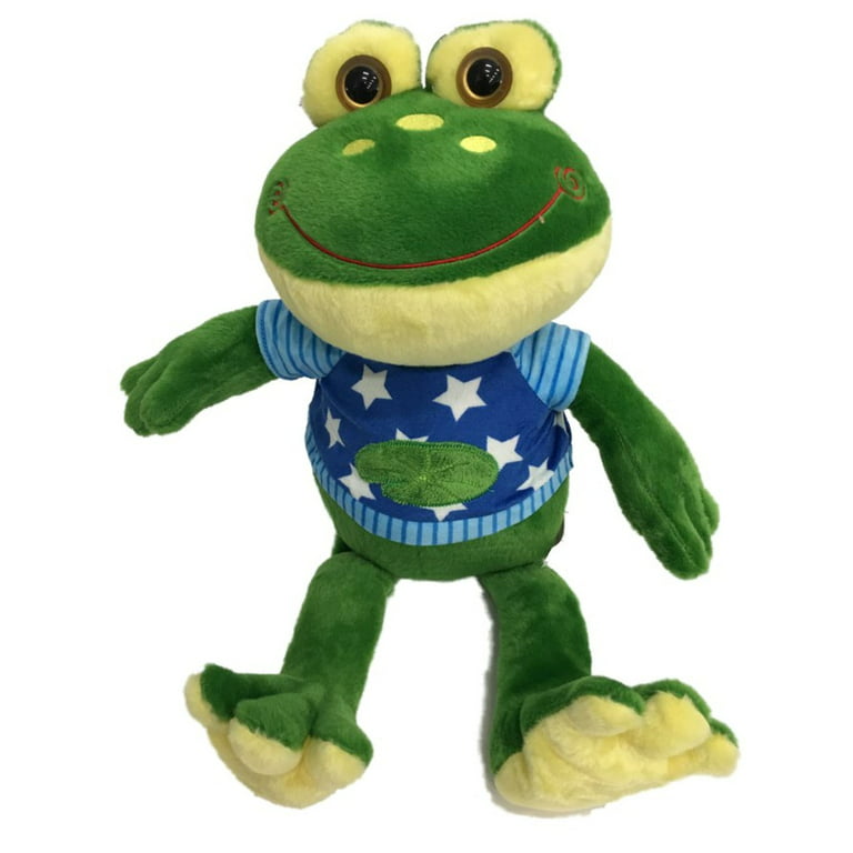 Linzy Toys Plush Luke The Frog With Blue T-Shirt 20 Toad Stuffed Animal Pal