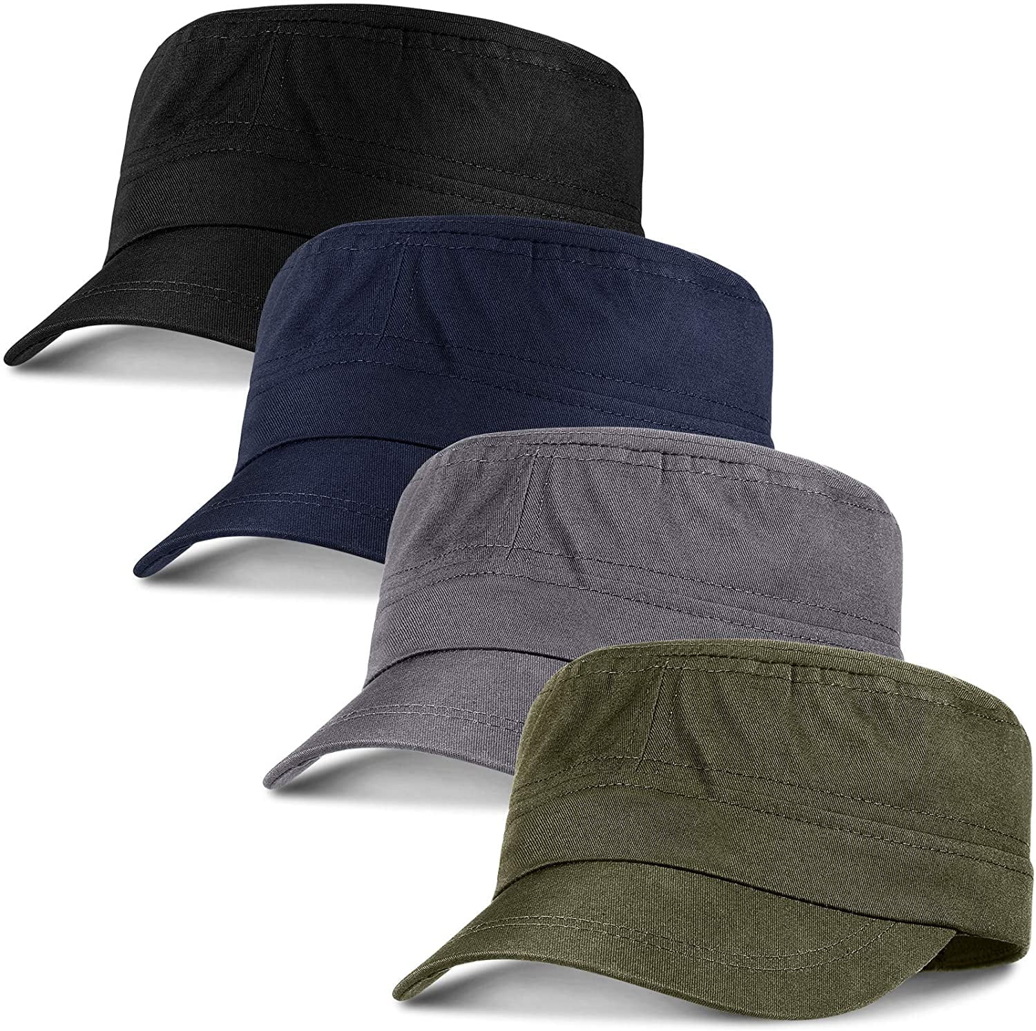 4 Pieces Cadet Army Caps Adjustable 