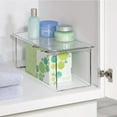Mainstays Stackable Storage Shelf Clear Plastic with Folding Chrome