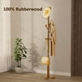 thumbnail image 4 of Solid Wood Coat Rack Freestanding Coat Tree with 10 Hooks, Standing Coat Rack Clothes Jacket Hanger Stand with Sturdy Rounded Base for Entryway,Living,Bedroom (Walnut Brown), 4 of 8