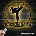 thumbnail image 3 of Craftnamesign Custom Girl Taekwondo Martial Arts Metal Sign LED Light, Girl Tae Kwon Do Name Sign, 3 of 5
