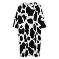 thumbnail image 4 of Cow Print&nbsp;black White Sleepshirts For Sleeping Travels Loose Sleepdress Pajama Dress Soft Nightdress Sleepwear, 4 of 7