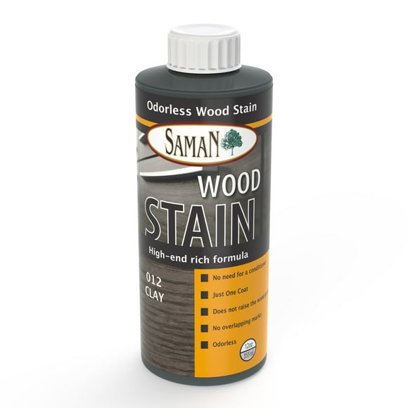 SamaN Interior Water Based Wood Stain - Natural Stain for Furniture, Moldings, Wood Paneling, Cabinets (Clay TEW-012-12, 12 oz)