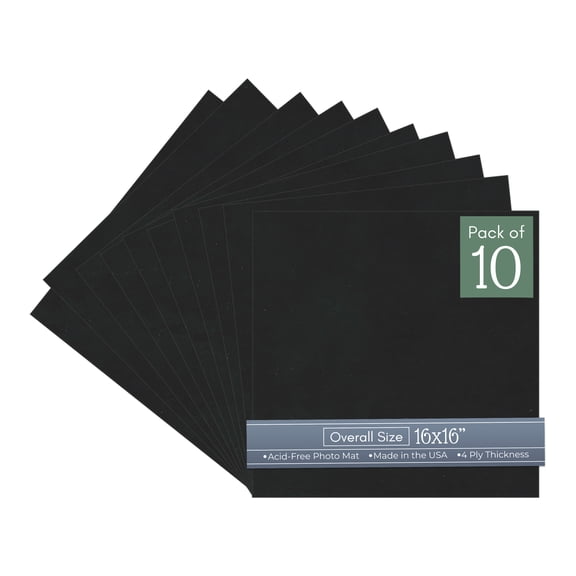 Black Suede 16x16 Uncut Art Mat Board - No Opening - 10 Mats