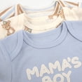 thumbnail image 6 of Baby Essentials Baby Boy 5 Piece Bodysuit Set, Cotton Blend Rompers with Matching Hat and Socks, Baby Outfit Gift, (6 months,Mama's Boy Blue Multi), 6 of 6
