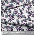 thumbnail image 3 of Soimoi Poly Georgette Fabric Leaves & Floral Block Print Sewing Fabric Yard 42 Inch Wide, 3 of 3