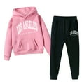 thumbnail image 4 of Gerichy Toddler Baby Boy Clothes Fall Winter Outfit, Boys 2 Piece Outfit Long Sleeve LOSANGELES CALIFORNIA Print Pullover Hoodie Sweatshirt Loose Sweatpants Bottom Joggers Sport Running Suit, 4 of 6