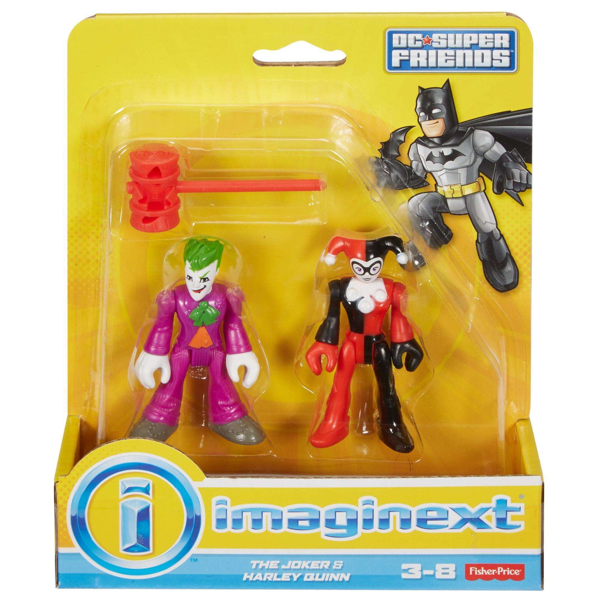 Lot of 2pcs Fisher Price Imaginext DC Super Friends The Joker And Harley Quinnt 