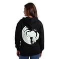 thumbnail image 3 of Coraline Full Moon Character Art Women's Black Long Sleeve Hooded Sweatshirt-Large, 3 of 7