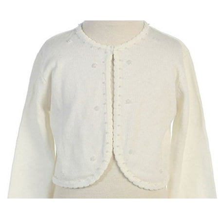 Dreamer P Big Girls Beaded Knit Cotton Bolero Shrug Sweater