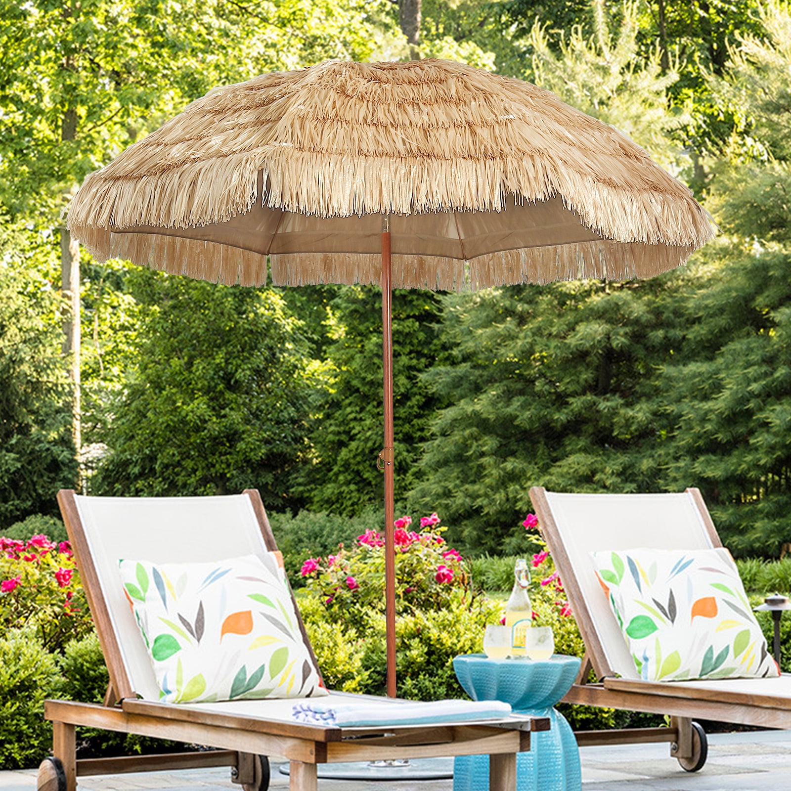 ShipItFurniture 7.5ft Tiki Umbrella Thatched Cover For Beach Patio main image 1