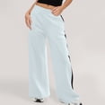 thumbnail image 2 of Timegard Womens Wide Leg Sweatpants Elastic Waist Color Block Casual Loose Workout Trousers Fall Winter, 2 of 7