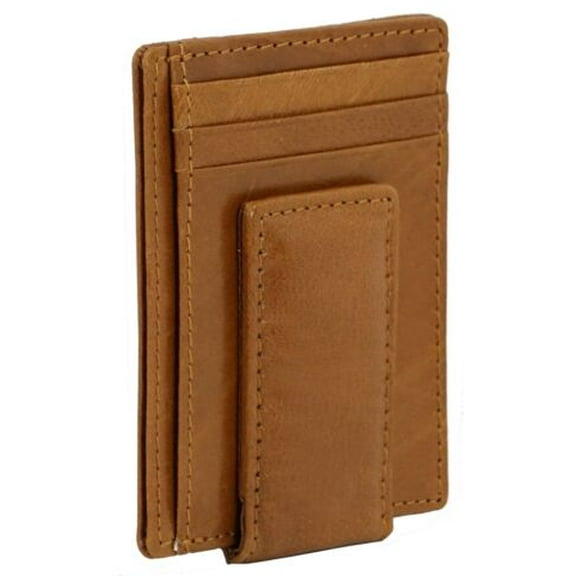 Bullz Leather Money Clip Wallet Front Pocket Card Holder with Magnet Clip and card ID Case