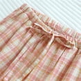 thumbnail image 4 of MIUOWANP Women's Elastic Waist Shorts Simple Style Drawstring Waist Checkered Print Relaxed Fit Shorts Size M(6)Pink, 4 of 7