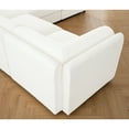 thumbnail image 4 of Gewnee Elegant 109" Deep Seat White Chenille Sofa with Hidden Storage Seat, Cylindrical Backrest and Armrests, Contemporary 3-Seater Couch For Compartment, 4 of 17