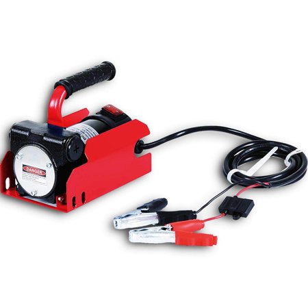FUELWORKS Fuel Transfer Pump Portable 10GPM/40LPM (for Diesel Only) Heavy Duty Electric DC 12V Alligator Clamps Included (Not for Gasoline)