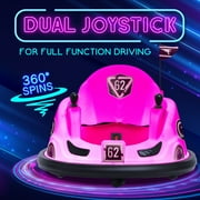 Pink Glow 6V Bumper Car, Battery Powered Ride On for Children by Flybar, Ages 1.5+, 66lbs