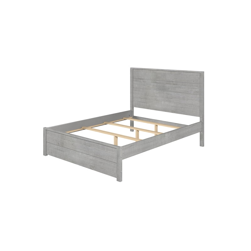 Camaflexi Hampton Solid Wood Queen Size Bed, Queen Bed Frame with Headboard, Driftwood Finish