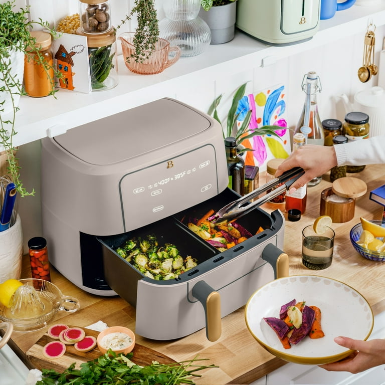 Beautiful 9 QT TriZone Air Fryer Porcini Taupe by Drew Barrymore Walmart