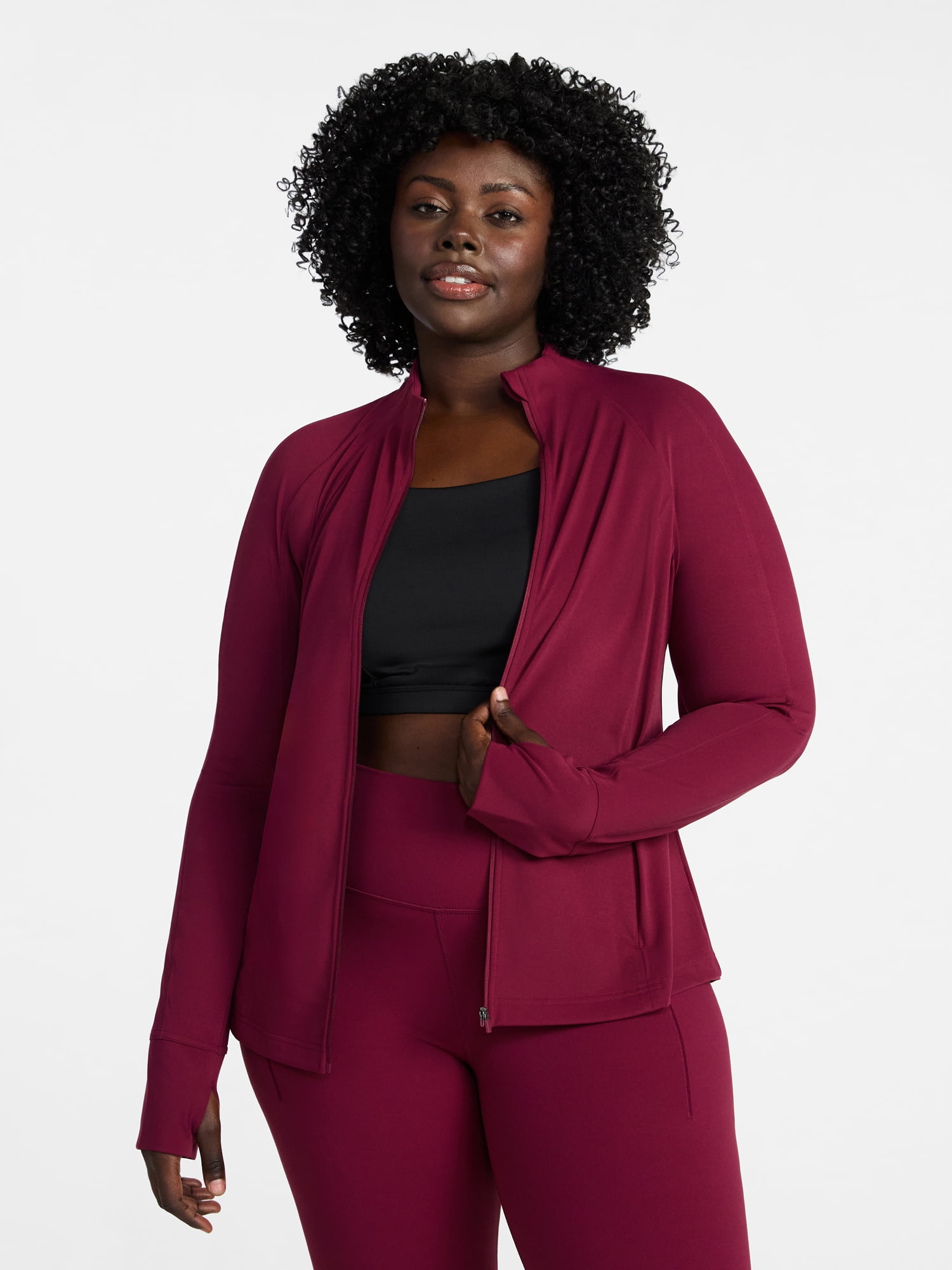Avia Women's and Women's Plus SoftSculpt Zip Up Active Jacket, Sizes XS-4X