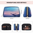 thumbnail image 2 of Bingfone Night Sky Elk Print Leather Makeup Bag, Portable Hand-held Zipper Female Cosmetic Bag Toiletry Bag, Suitable for Home and Travel, 2 of 6