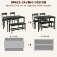 thumbnail image 4 of QinaQin Dining Table Set for 4 with Chairs and Bench, Metal Frame Dining Room Set with Storage Rack for Small Spaces, 4 of 7