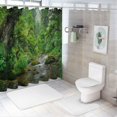 thumbnail image 7 of Orinice Tropical Rainforest Shower Curtain Jungle Forest Green Palms Leaves Botanical Exotic Plants Nature Landscape Stream Fabric Bath Curtain Set with Hook 60x72, 7 of 7