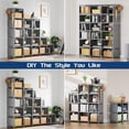 thumbnail image 3 of Bookshelf,18 Cube Storage Organizer,Extra Large Book Organizer,Tall Bookcase Shelf,Book Cases/Shelves,Grey Cube Shelf,Cubbies Closet Shelves for Bedroom,Living Room,Home,Office, 3 of 12