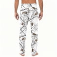 thumbnail image 3 of Havenx Mens Pajama Pant Camo Elastic Pajama with Pockets Straight-Fit Long Pj Bottoms Drawstring Loose Comfort Lounge Novelty Casual Pant,White L, 3 of 6