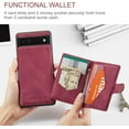 thumbnail image 5 of Case for Google Pixel 6A 2022, Detachable Magnetic Wallet Credit Card Cash Slot Case Cover Support Wireless Charging Functional Kickstand Compatible with Google Pixel 6A 2022 (Red), 5 of 14