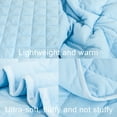 thumbnail image 4 of Ultra Soft Microfiber Down Alternative Toddler Comforter, Lightweight Machine Washable Crib Quilted Blanket, Aqua Blue, 43" x 60", 4 of 5