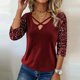 thumbnail image 5 of Xuyuer Women's Sequined Patchwork Long Sleeve V-Neck Top, Glamorous Evening Blouse for Parties, Holiday Events and Special Occasion Statement Outfits, 5 of 7