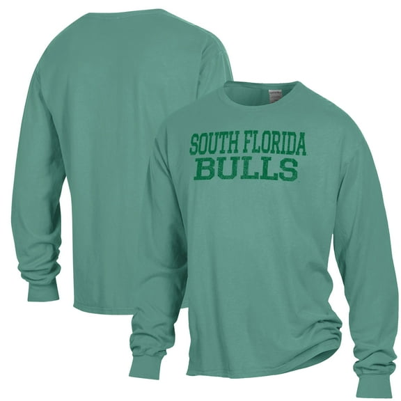 Men's ComfortWash Green South Florida Bulls Garment Dyed Long Sleeve T-Shirt