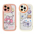 thumbnail image 2 of Sanrio-funda de teléfono My Melody Cinnamoroll para iPhone 13 Pro Max, 14, 12, 11, dibujos animados, transparente, borde suave, TPU + HQ, cubierta acrílica Fivean unisex, 2 of 2