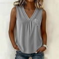 thumbnail image 2 of idosla Boho Tops for Women Teen Girl Trendy Print V Neck Sleeveless Tank Tops Casual Basic Tees Lightweight Shirts Summer Clothes (Grey, M), 2 of 6
