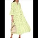 thumbnail image 1 of Vestido Bohemio con Cuello en V, Mangas Acampanadas y Bordado de Encaje para Mujer (2025) Amarillo L, 1 of 9