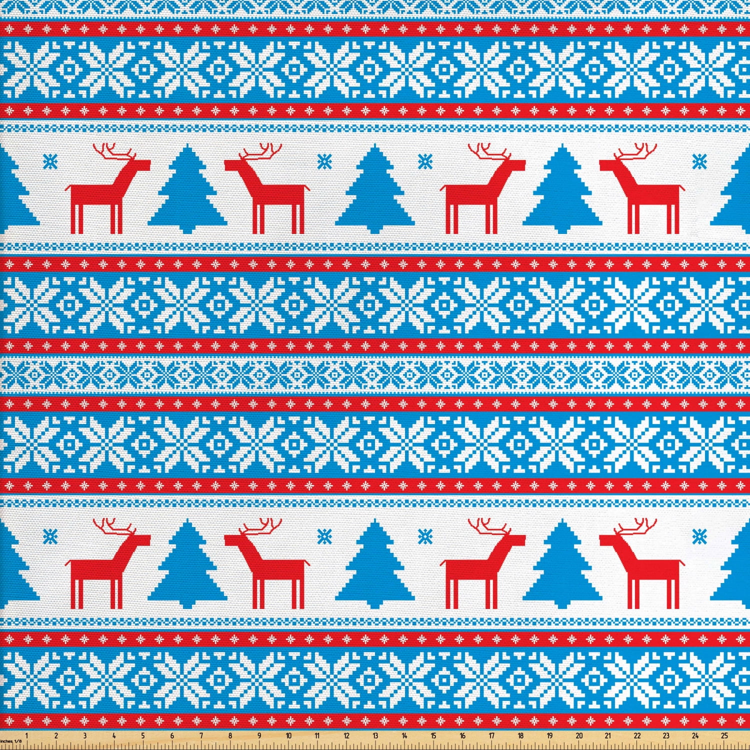 Christmas Fabric by The Yard, Traditional Folkloric Knit Style Image