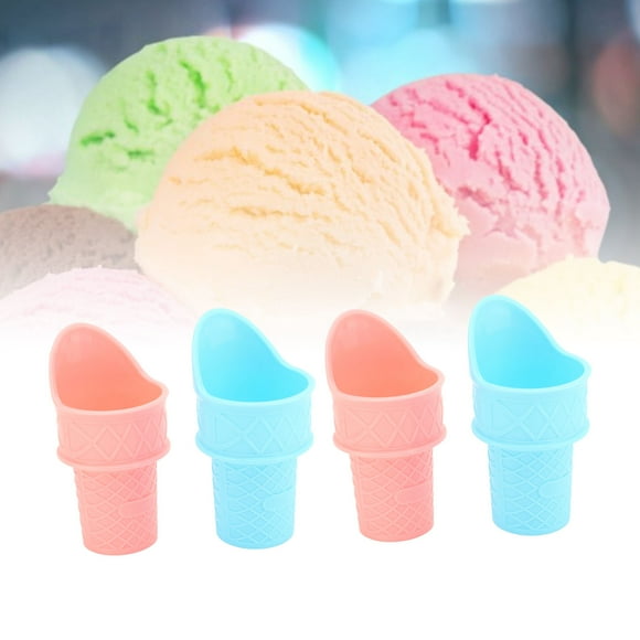 Reusable Mini Ice Cream Cones, PP Ice Cream Cone Scoop 4pcs Lightweight for Kitchen