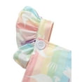 thumbnail image 4 of TheFound Baby Girl?s Dinosaur Rainbow Stripe Backless Fly Sleeve Romper, 4 of 7