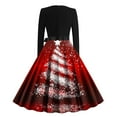 thumbnail image 3 of Women's Cocktail Dresses Midi Dress Christmas Long Sleeve Tie Waist Elegant Dresses Bow Party Cocktail A Line Flowy Dresses, 3 of 3