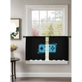 thumbnail image 2 of Game Handle Sheer Curtains 2 Panels Set Retro Blue Cartoon Game Console Lihgt Filtering Rod Pocket Voile Drape, Semi Sheer Window Curtains for Bedroom Living Room, 52"x54", 2 of 5