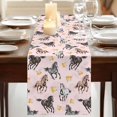 thumbnail image 3 of Table Runners 72 Inches Long Dress Scarves, Spring Flowers Farmhouse Kitchen/Dining Table Runner, Coffee Tablerunners, Black Brown White Horse Country Pink 18x72 Inch, 3 of 9