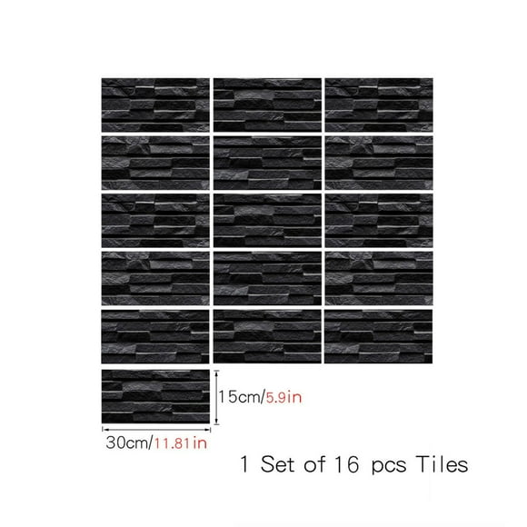 16 Pcs 3D Faux Brick Wall Panels Peel and Stick Brick Tiles-5.9"X11.8" Small Size Thin PVC Brick Self Adhesive Wall Tile Faux Brick Paneling for Living Room, Bedroom, Kitchen, Fireplace